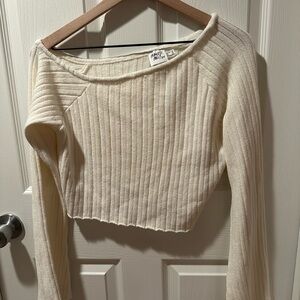 Princess Polly Santorini Knit Top Ivory Size 12